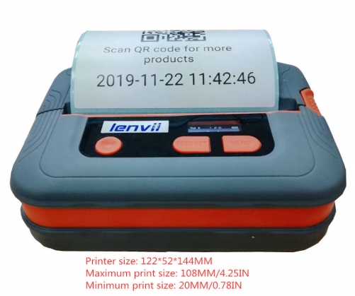4in/110mm Portable Thermal Barcode Label and Receipt Ticket Printer for IOS PDA PC Android  | LENVII M421