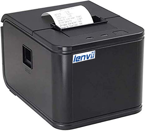 58mm Thermal Receipt Printer,POS Printer with Auto Cutter, USB Port connection Support Cash Drawer ESC/POS，120mm/s Print Speed | LENVII-C58H