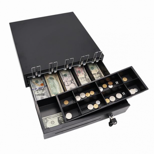 LENVII BQ400AS Cash Drawer, Money Box, Double-layer, Three Gear Lock